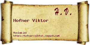 Hofner Viktor névjegykártya