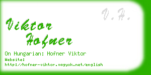 viktor hofner business card